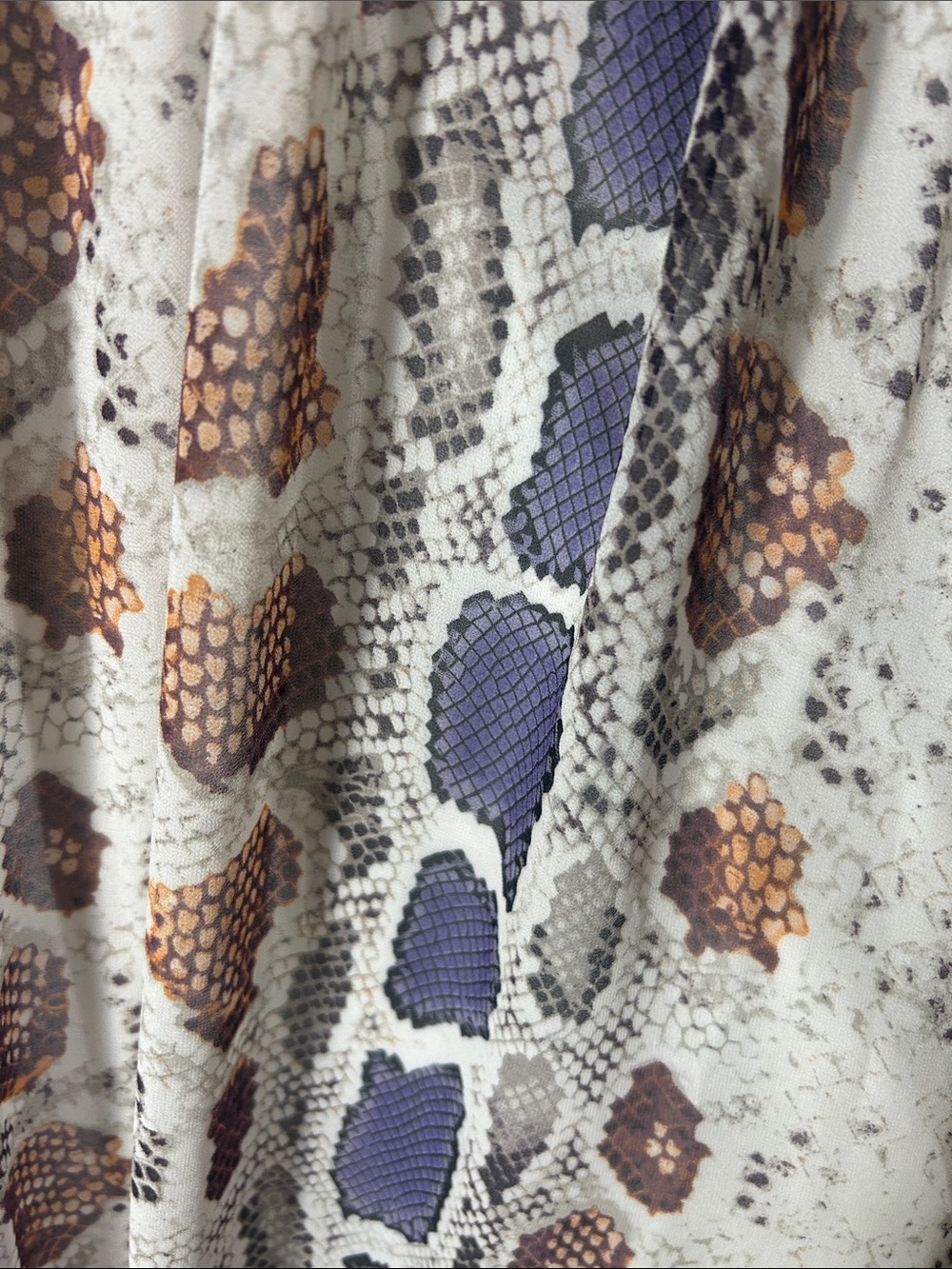Snake Print Maxi Slip Dress in Cream, Brown & Lavender - Picture 3 of 3